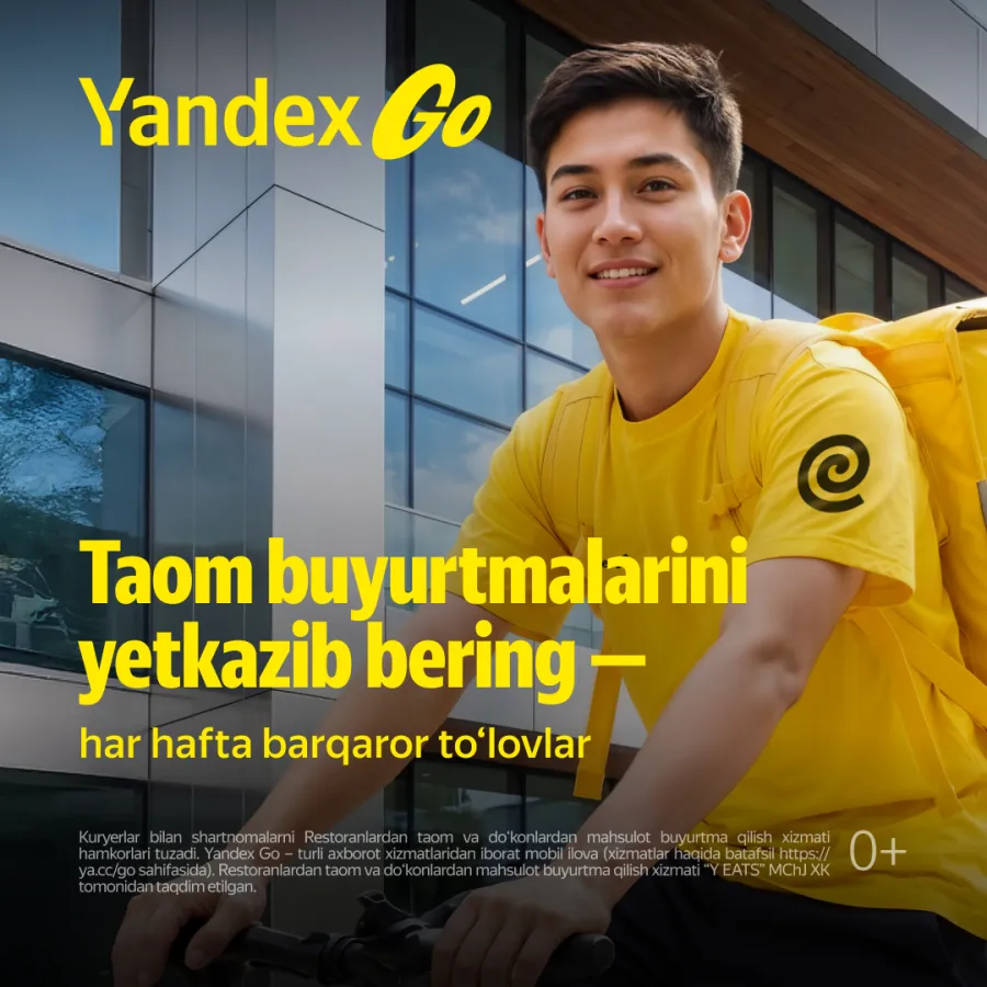 Fargʻonada Yandex Eats kuryeri